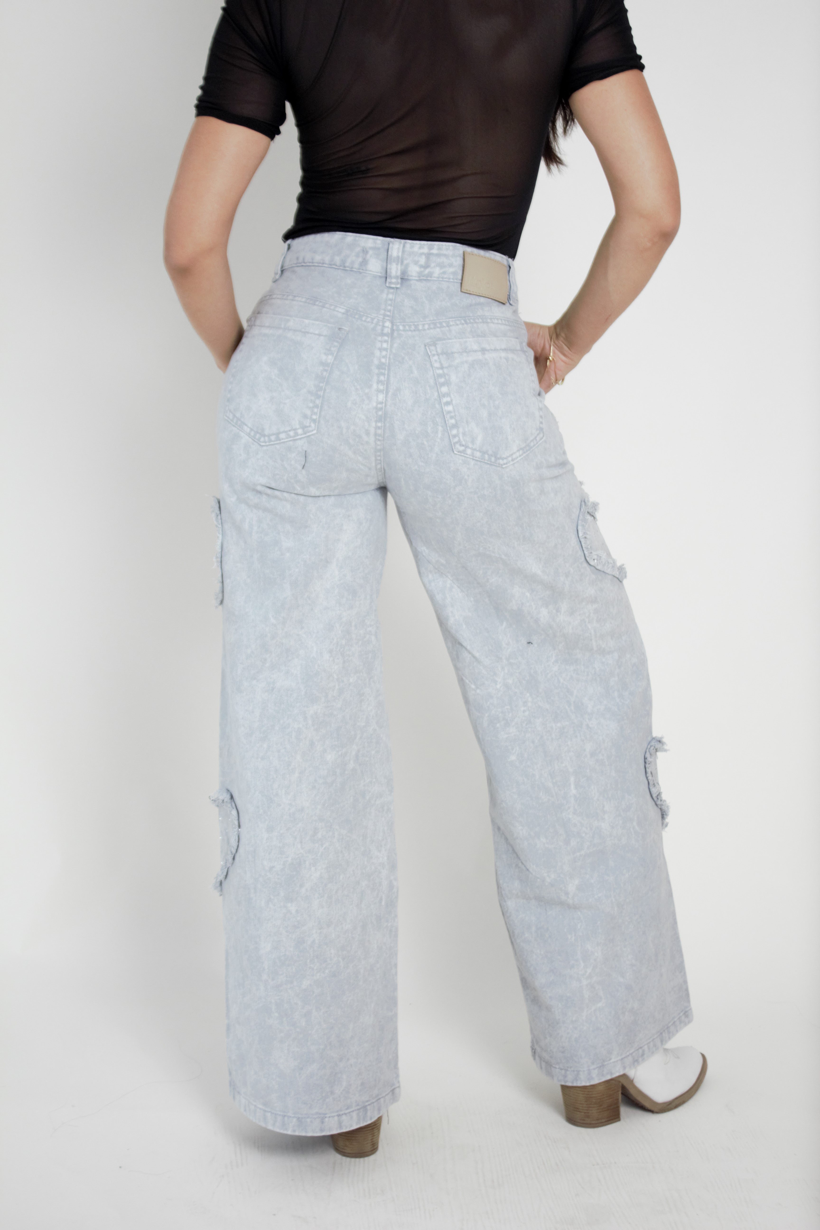 Jean Moda Corazones con Brillos