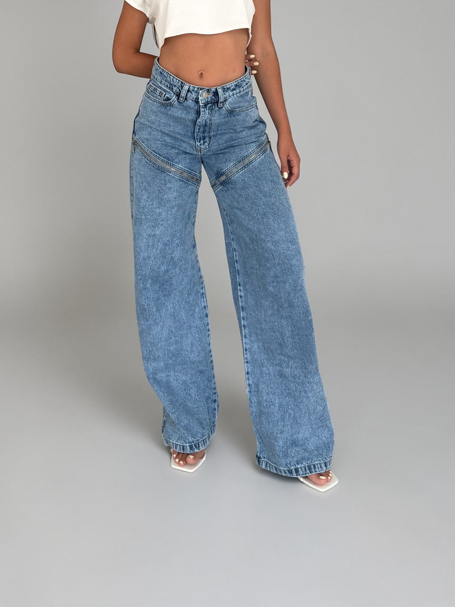 Jean Moda Cremalleras laterales
